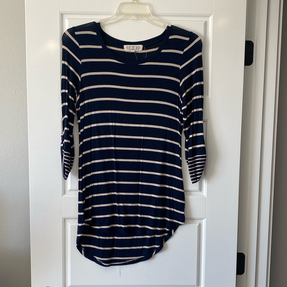 Women’s Navy Blue Stripped Tunic Blouse